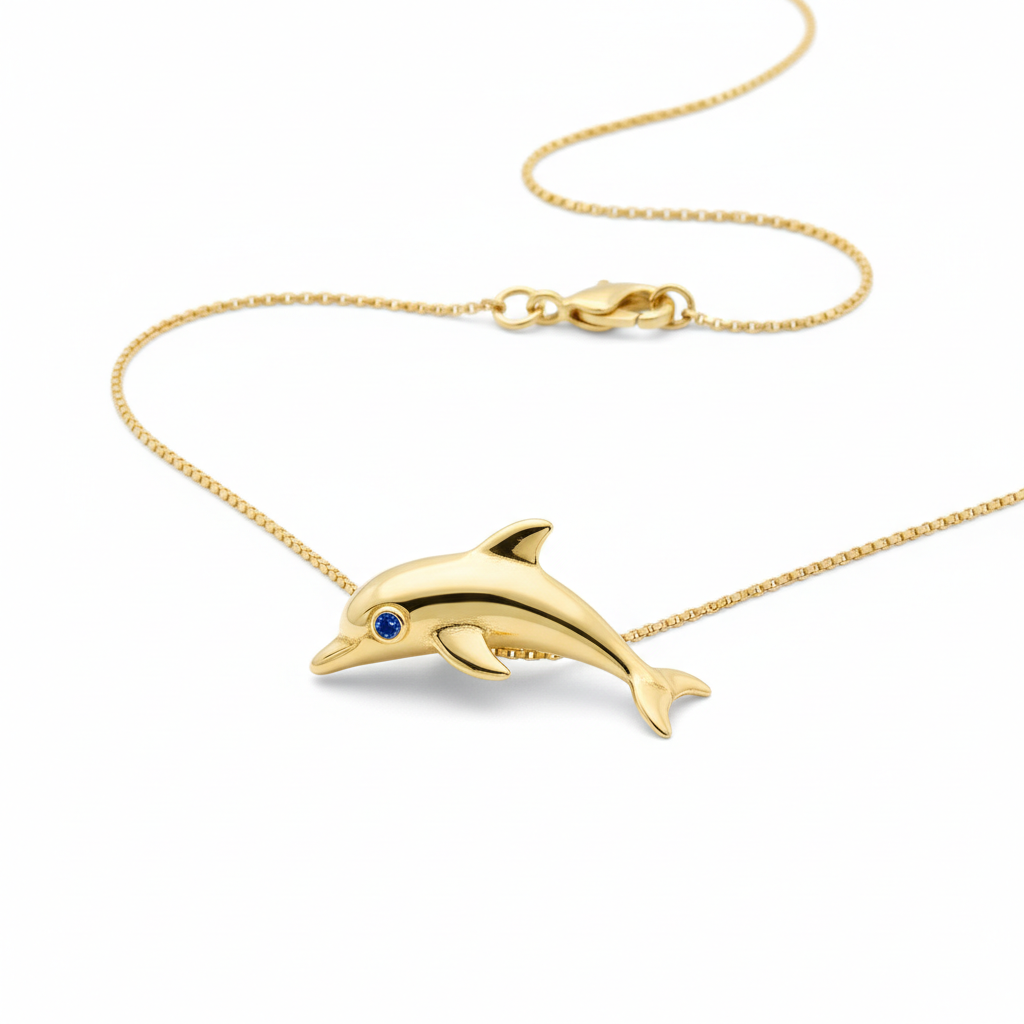 Dolphin Pendant Necklace - Gold