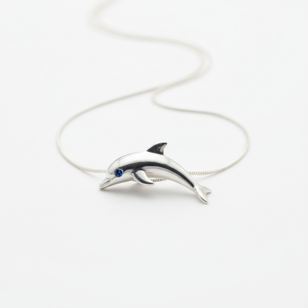 Dolphin Pendant Necklace - Silver