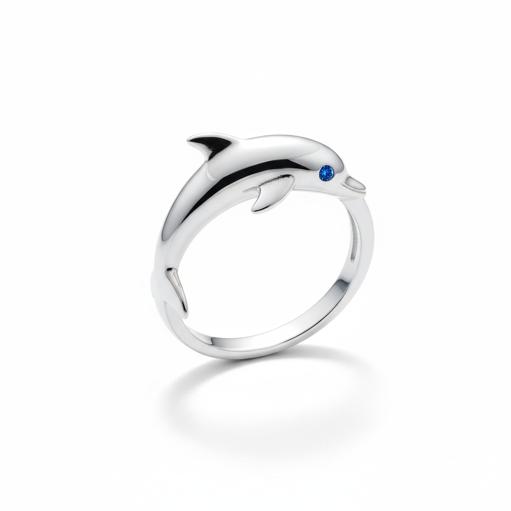 Dolphin Ring - Birthstone