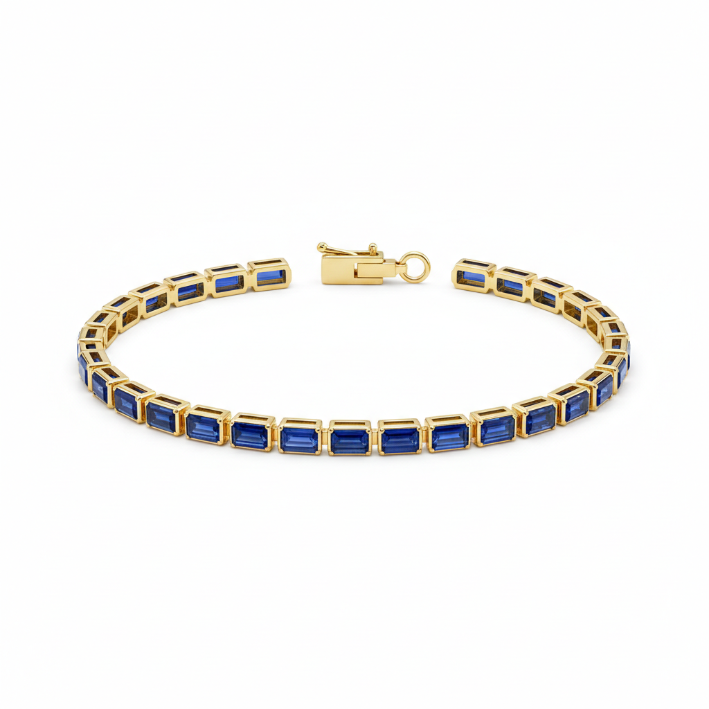 Sapphire Tennis Bracelet - Yellow Gold