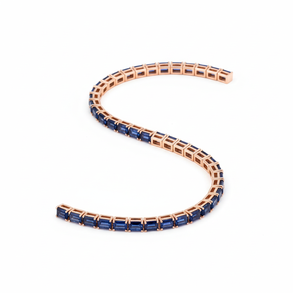Sapphire Tennis Bracelet - Rose Gold