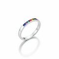 Family birthstone mother's ring in silver with colorful gemstones